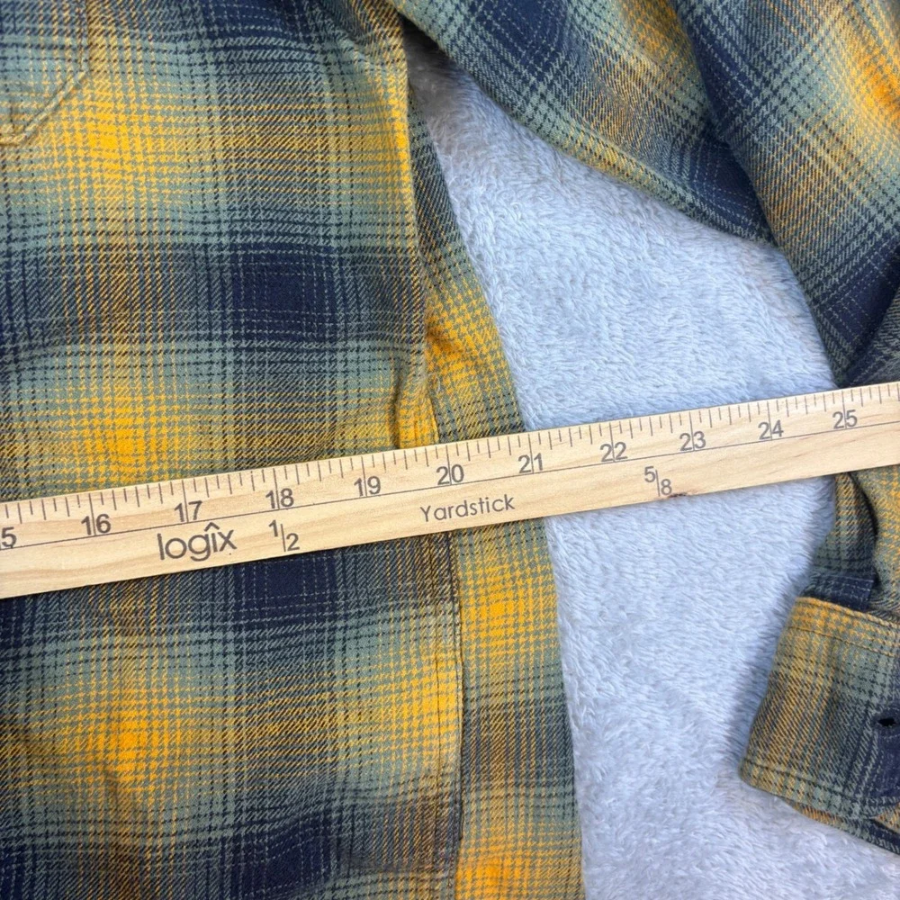 Levi's Shirt Mens Medium Relaxed Fit Plaid Flannel Yellow Black Long Sleeve